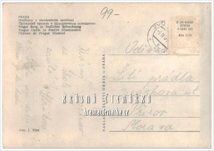 PRAHA, Pohled na Hradčany v noci