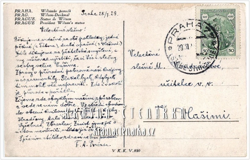 PRAHA, Pomník Woodrowa Wilsona
