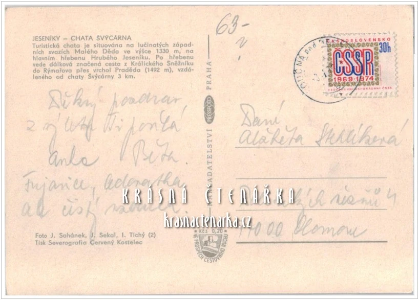 Pohoří JESENÍKY, Chata Švýcárna