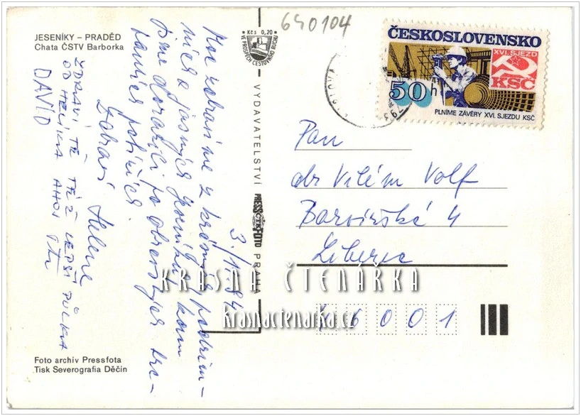 Pohoří JESENÍKY, Chata Barborka