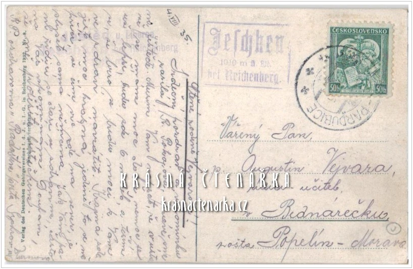 Hora JEŠTĚD a horský hotel (vydáno 1932)