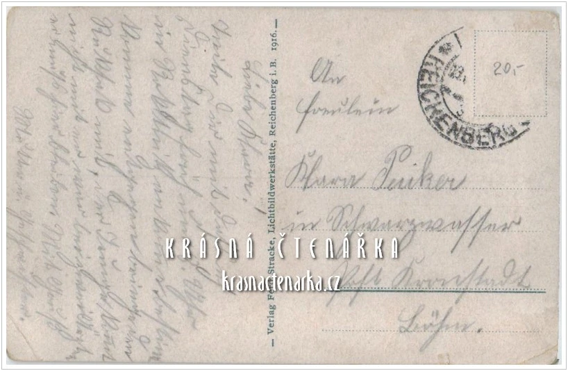 LIBEREC Hanychov a pohled na JEŠTĚD (vydáno 1916)