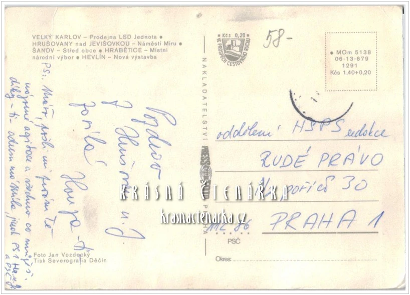 HRUŠOVANY - VELKÝ KARLOV - ŠANOV - HRABĚTICE - HEVLÍN