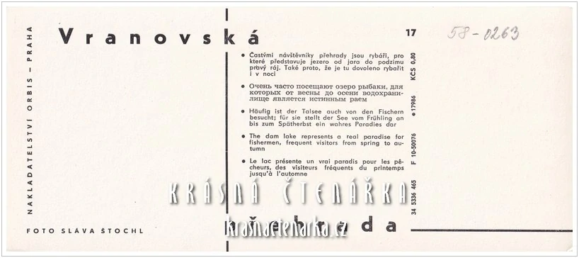 Vodní nádrž VRANOV, Rybaření (fot. Sláva Štochl)