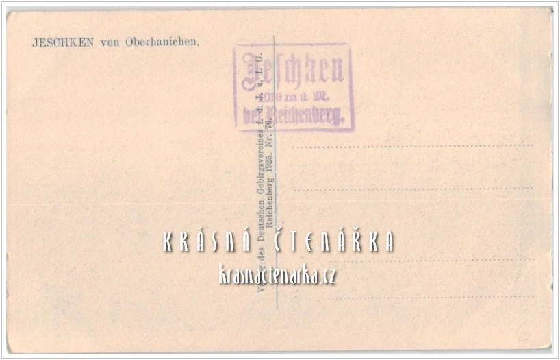 LIBEREC Hanychov a pohled na JEŠTĚD (vydáno 1925, fot. Heinrich Walter)