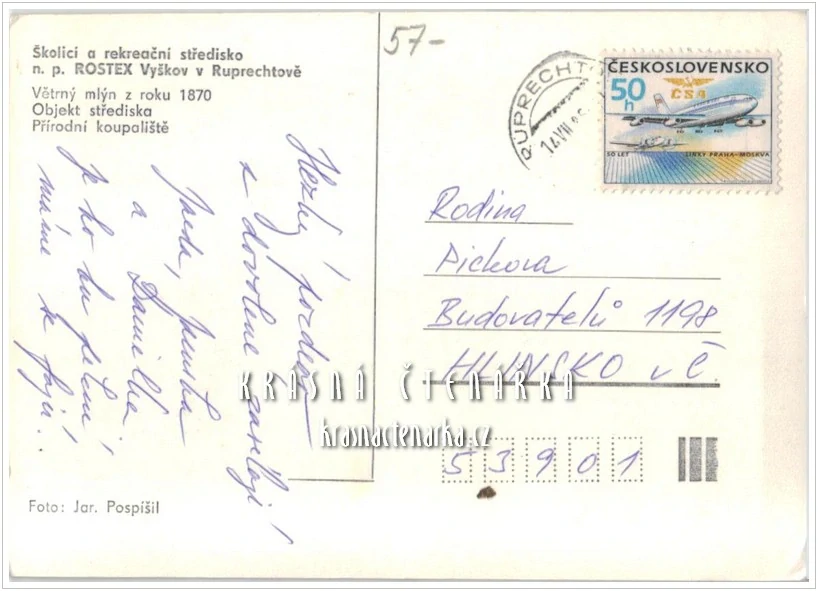 RUPRECHTOV, bývalé rekreační a školící zařízení Rostex Vyškov