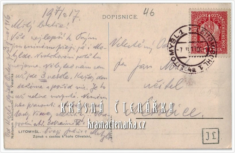 LITOMYŠL ilustrovaná, Z8mek s cestou k hoře Olivetské