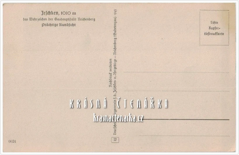 LIBEREC Hanychov a pohled na JEŠTĚD (vydáno 1943)