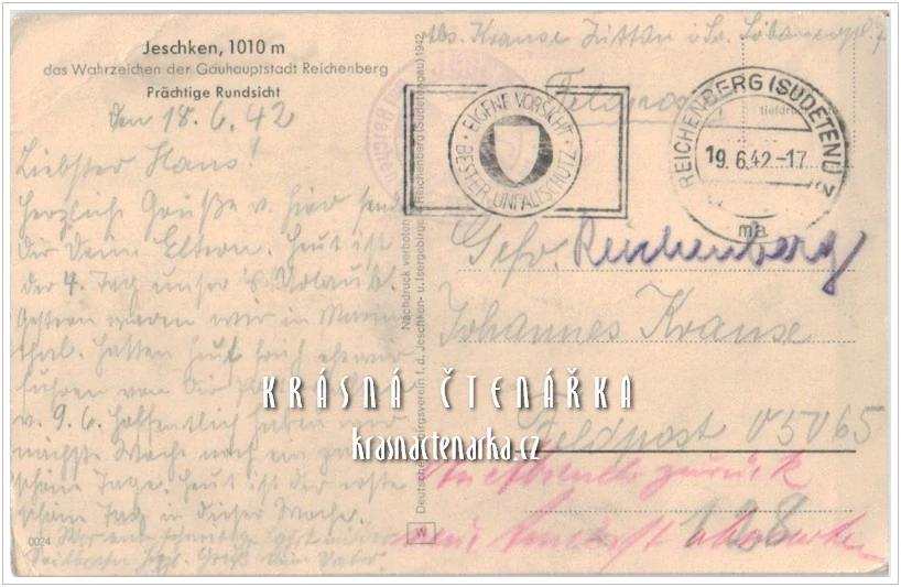 Hora JEŠTĚD a horský hotel (vydáno 1942)