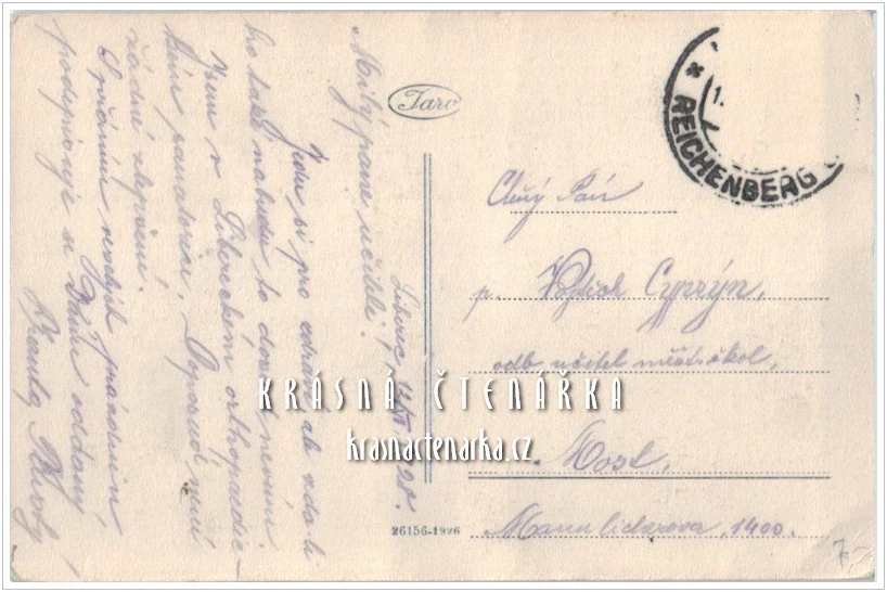 LIBEREC Hanychov a pohled na JEŠTĚD (vydáno 1926)
