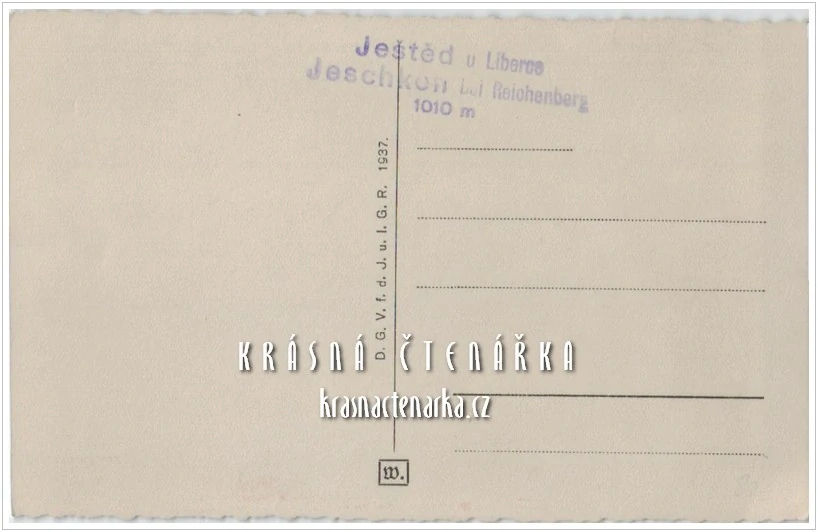 Hora JEŠTĚD a horský hotel (vydáno 1937)