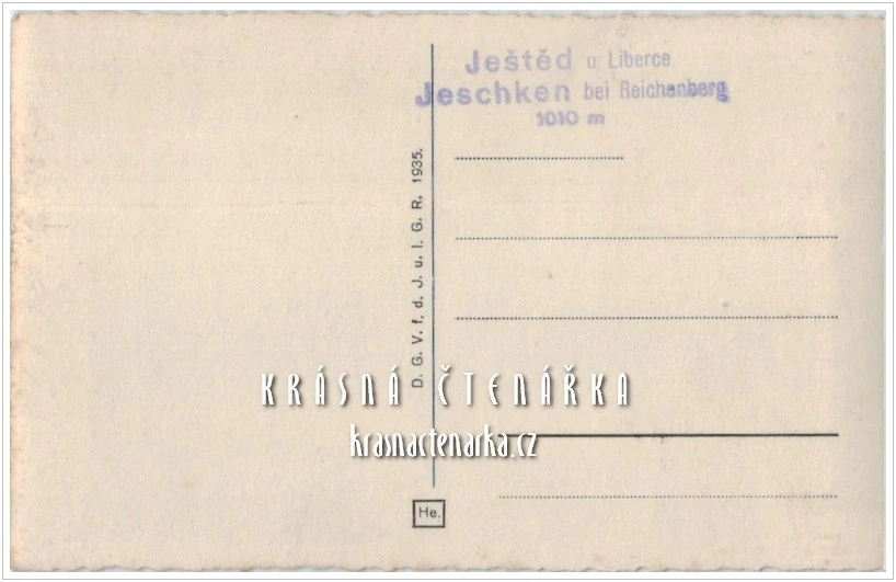 Hora JEŠTĚD a horský hotel (vydáno 1935)