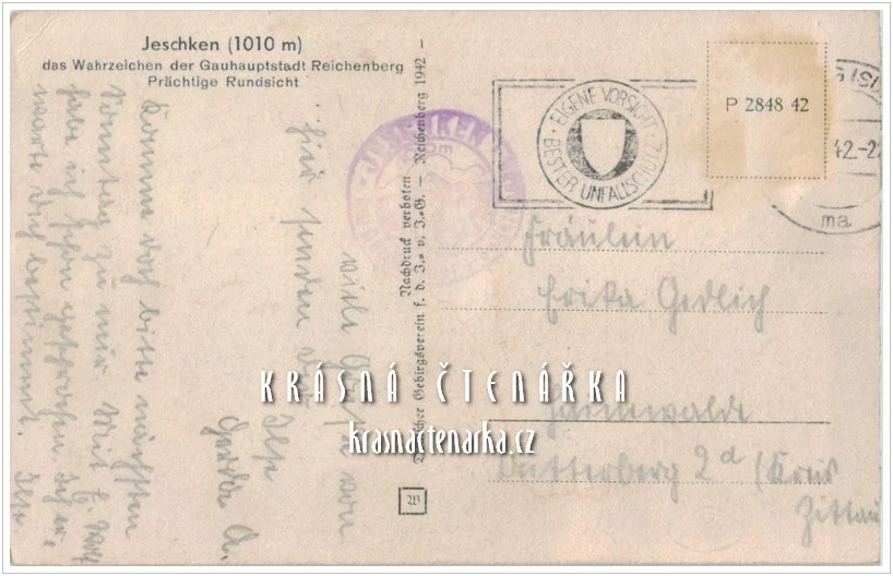 Hora JEŠTĚD a horský hotel (vydáno 1942)