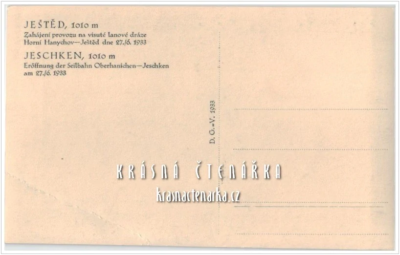 Hora JEŠTĚD a horský hotel (vydáno 1933)