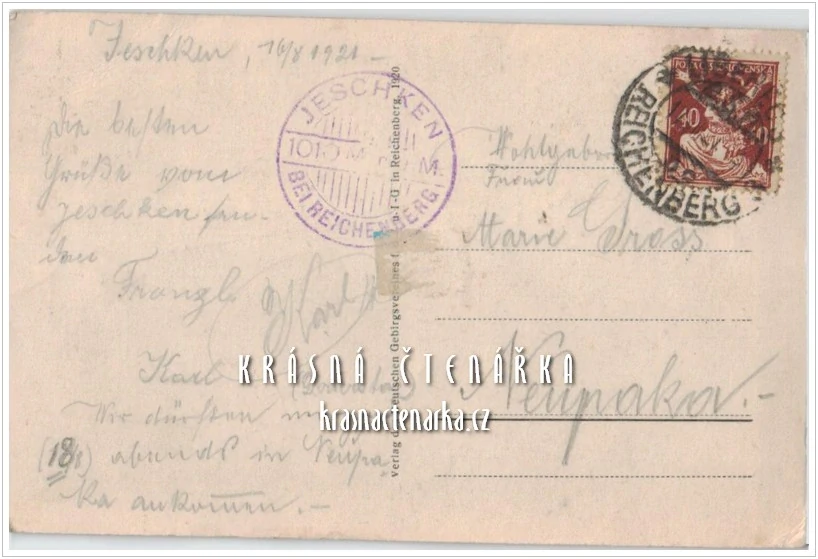 Hora JEŠTĚD a horský hotel (vydáno 1920)