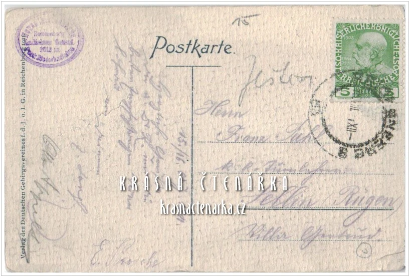 Hora JEŠTĚD a horský hotel (vydáno 1911)