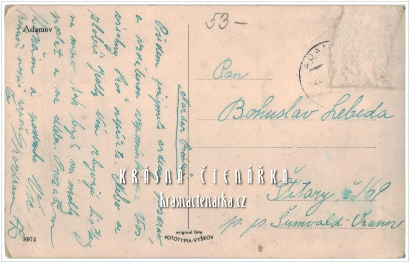 ADAMOV, Restaurace a obchod L. Šumbera, řezník a uzenář