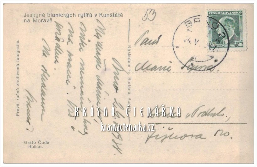 KUNŠTÁT - RUDKA, Jeskyně Blanických rytířů