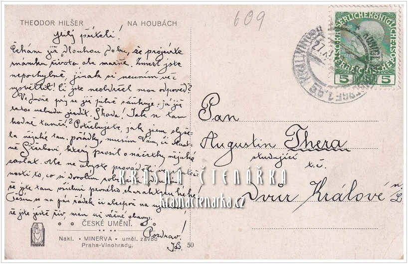 DÍVENKA s košíkem - Na houbách (il. Theodor Hilšer)