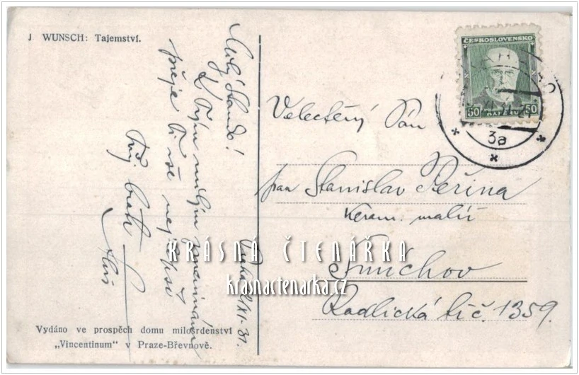 DĚTI na pohlednici a Tajemství (il. Marie Wunsch)