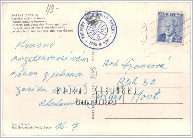 KRKONOŠE - Hora SNĚŽKA