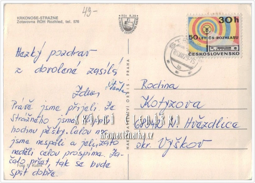 STRÁŽNÉ, Zotavovna Rozhled, nyní horská chata