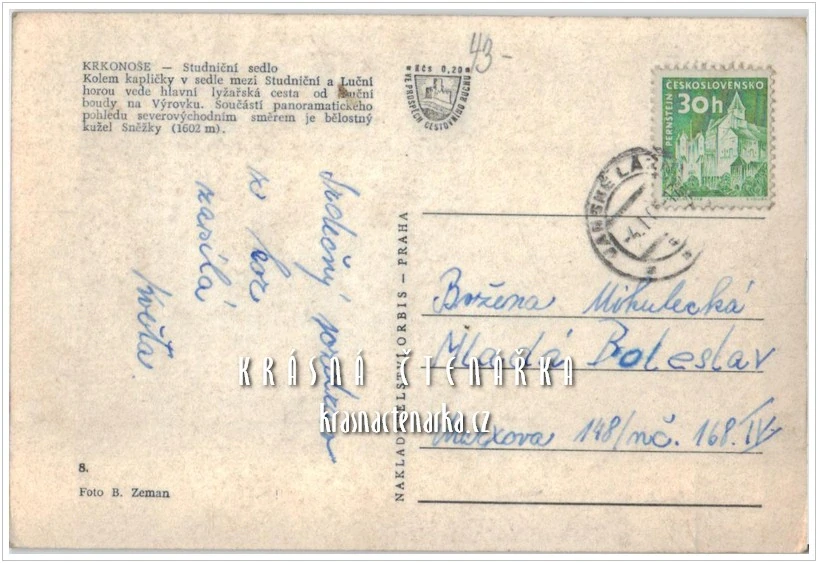 KRKONOŠE, Studniční sedlo i s lyžaři