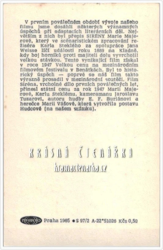 Marie VÁŠOVÁ ve filmu SIRÉNY