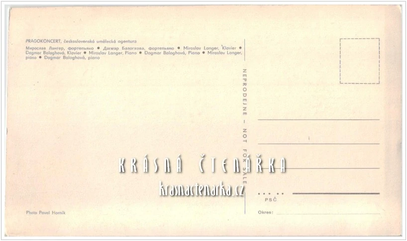 Klavíristé MIROSLAV LAGER a DAGMAR BALOGHOVÁ