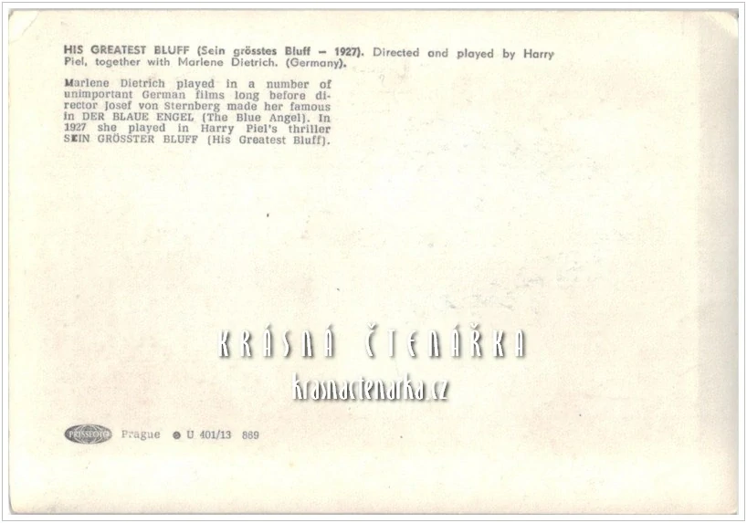 Foto z filmu HIS GREATEST BLUFF s Marlene Dietrich