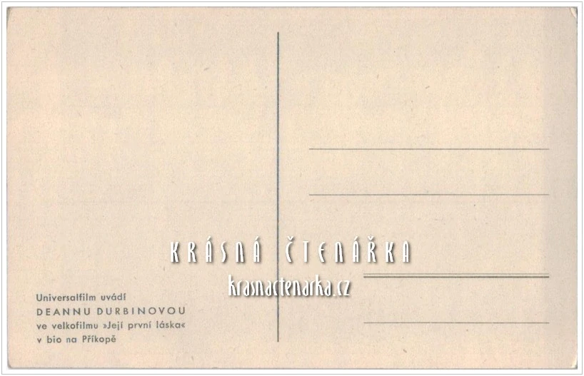 DEANNA DURBIN ve filmu "Její první láska" v Bio na Příkopě