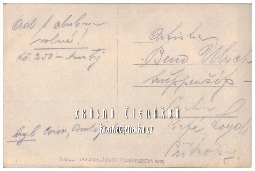 Artista BENO ULICH  s partnerkou (Atelier Rudolf Havlínek, Praha)