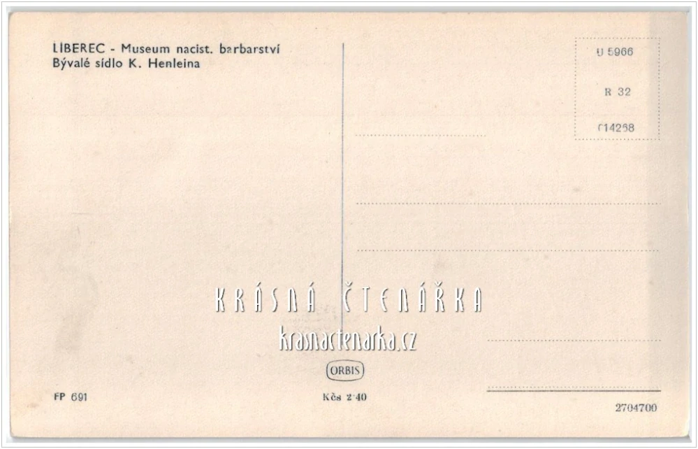 LIBEREC, Vila Konrada Henleina, Památník nacistického barbarství