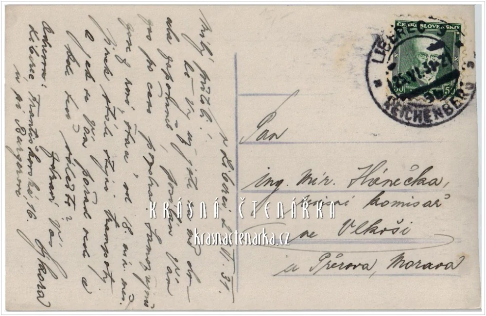 LIBEREC, Střed města a pohled na evangelický kostel