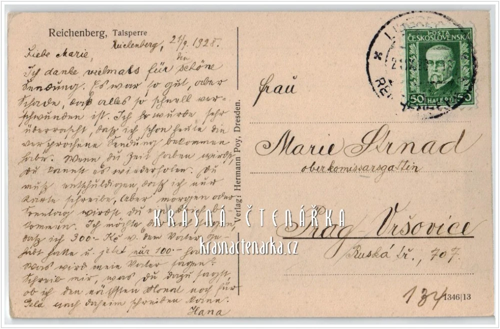 LIBEREC, Střed města a pohled na evangelický kostel