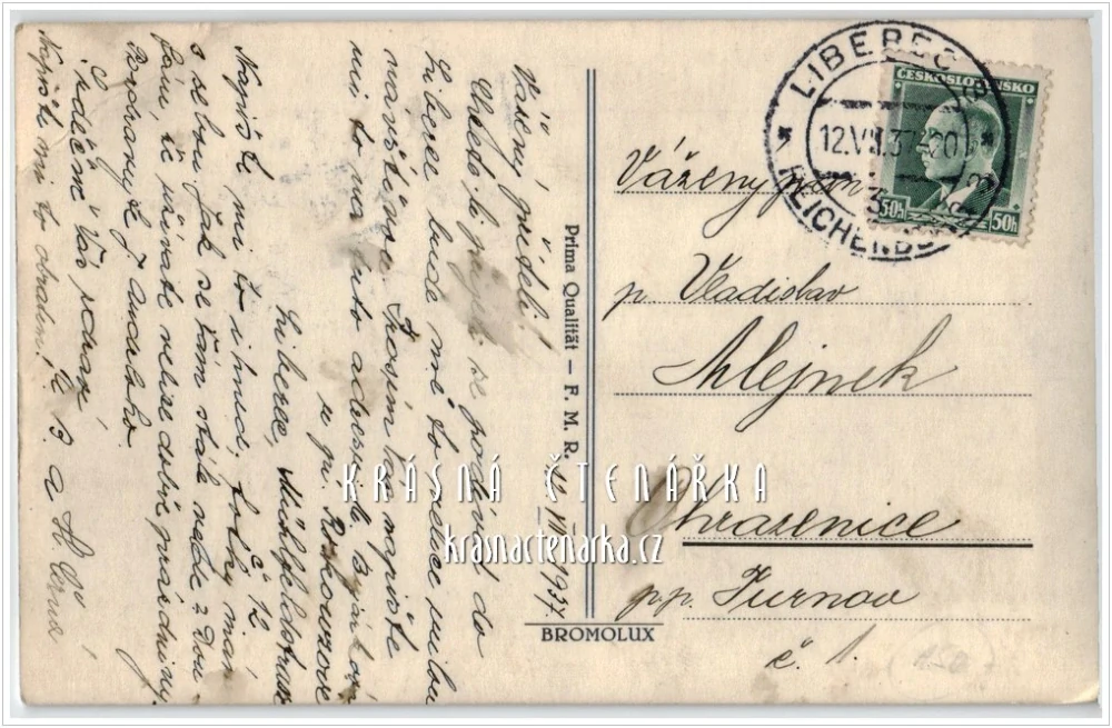 LIBEREC, Střed města a pohled na evangelický kostel