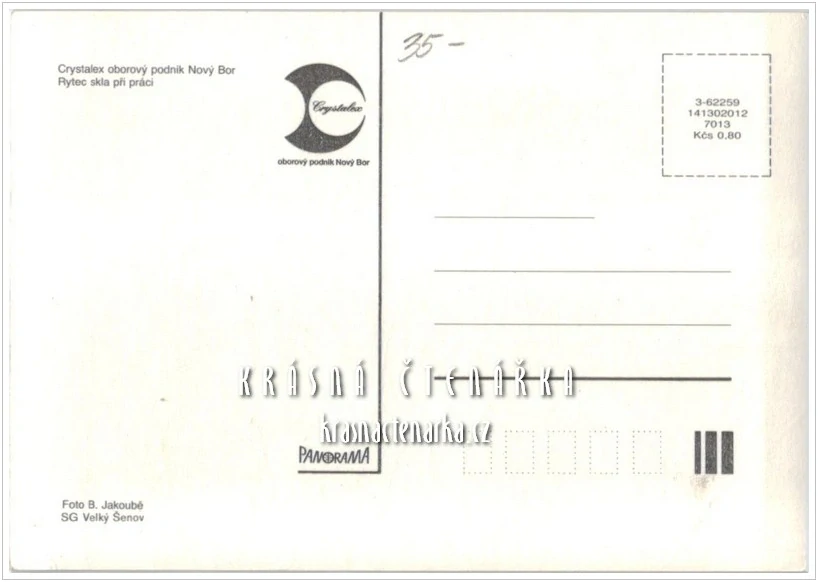 NOVÝ BOR, Crystalex oborový podnik, Rytec skla při práci