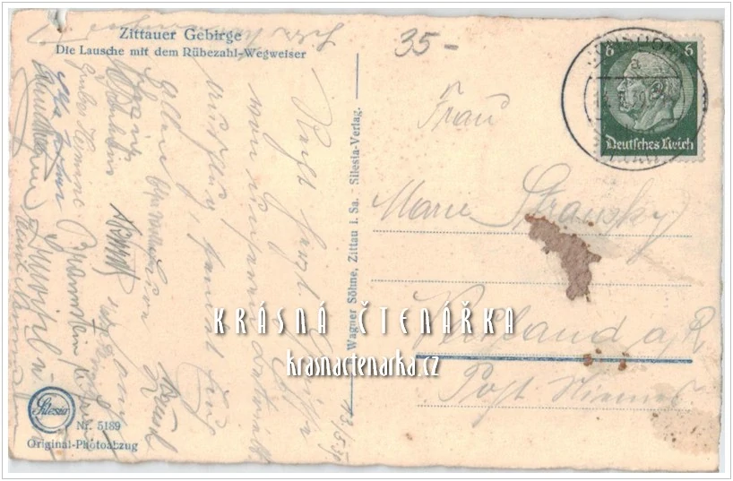 LUŽ a Lužické hory a rozcestník Rübezahl-Wegweiser