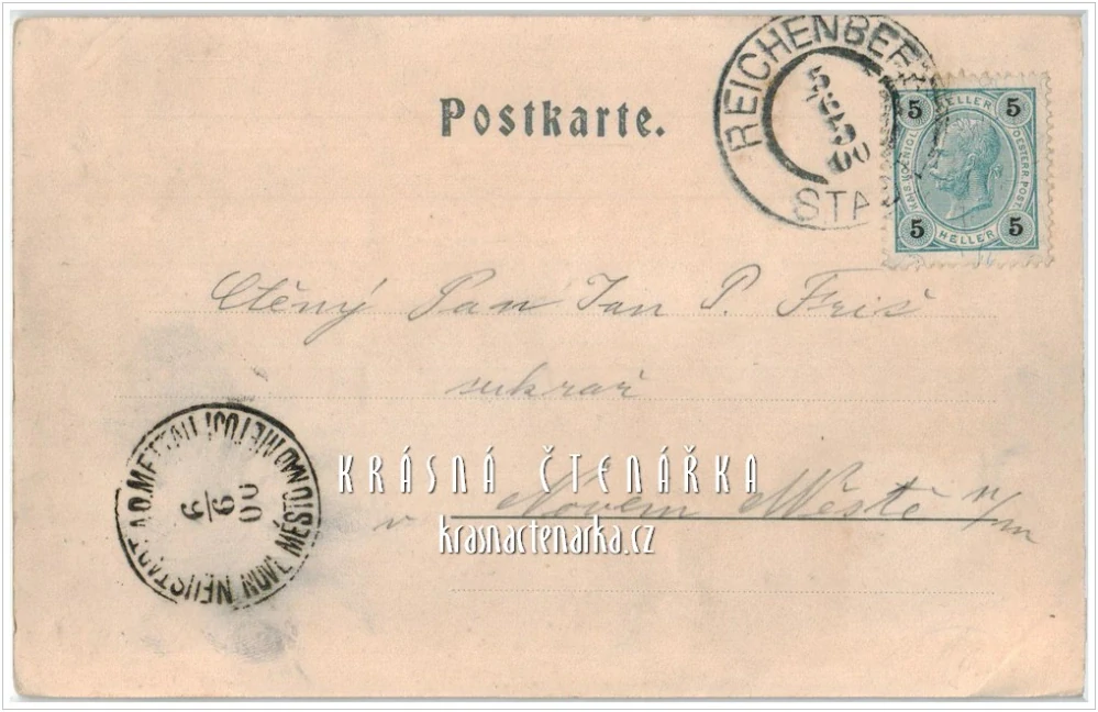 LIBEREC, Střed města a pohled na evangelický kostel