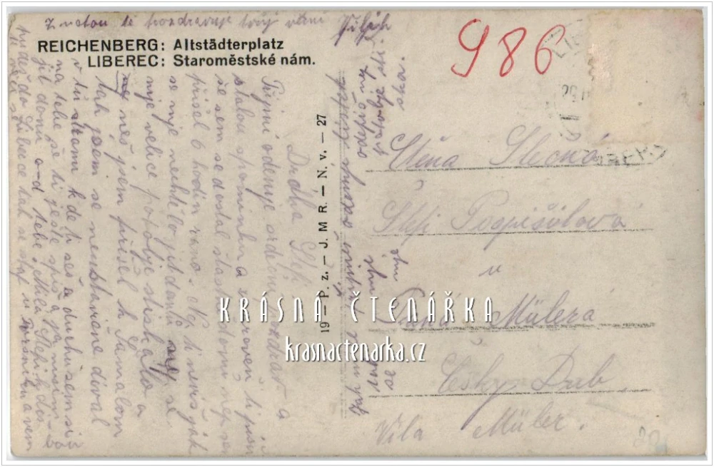 LIBEREC, Radnice a náměstí a Metznerova kašna