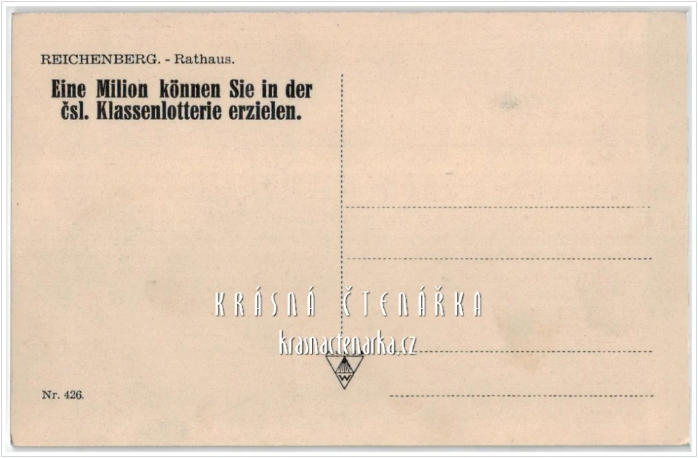 LIBEREC, Radnice, náměstí a také Metznerova kašna (Nakladatelství Gottfried Wurbs)