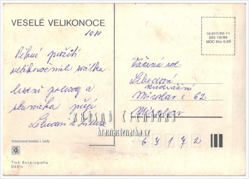 VELIKONOČNÍ pohlednice (il. Josef Lada)