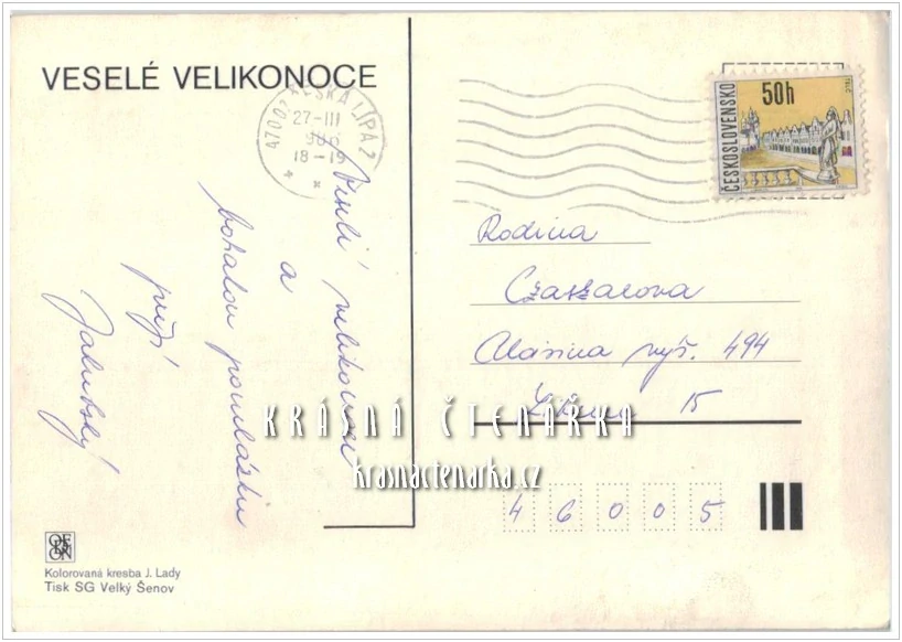 VELIKONOČNÍ pohlednice (il. Josef Lada)
