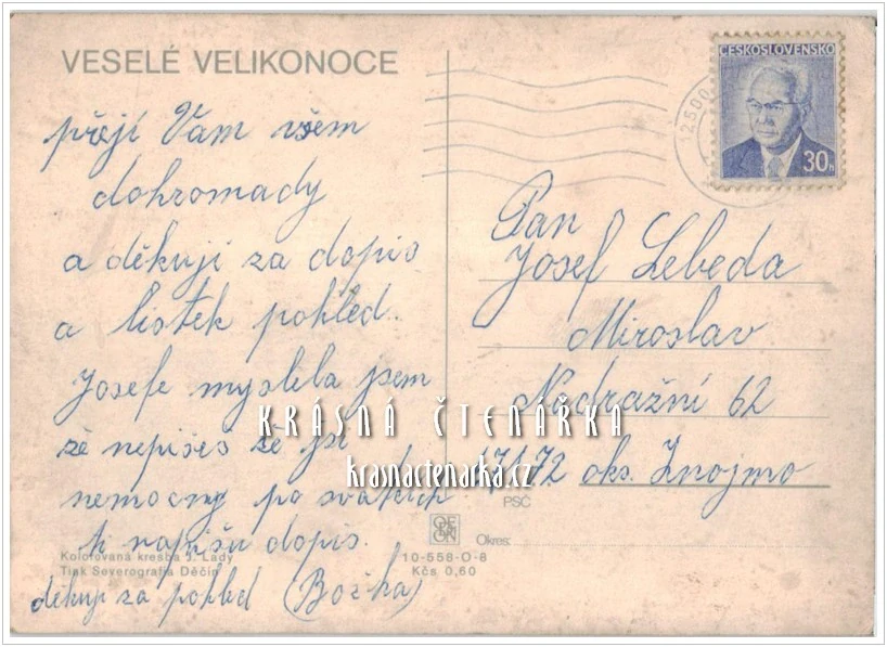 VELIKONOČNÍ pohlednice (il. Josef Lada)