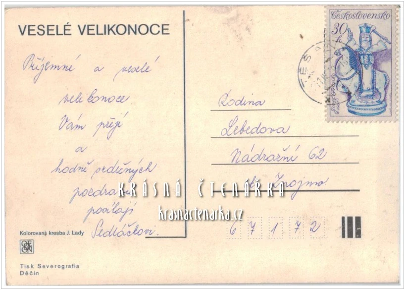 VELIKONOČNÍ pohlednice (il. Josef Lada)