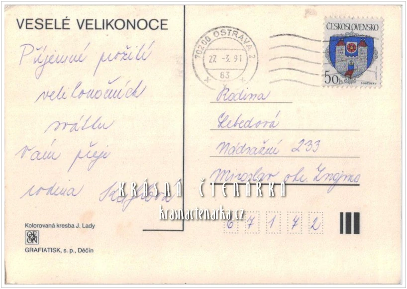 VELIKONOČNÍ pohlednice (il. Josef Lada)