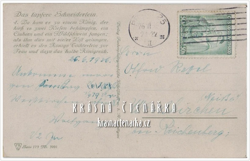 Brüder Grimm: DIE TAPFERE SCHNEIDERLEIN / O statečném krejčíkovi (il. Otto Kubel)