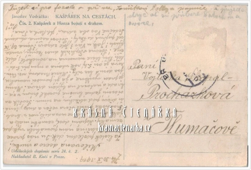 KAŠPÁREK A HONZA BOJUJÍ S DRAKEM, Uměleckých pohlednic serie 24 č. 2