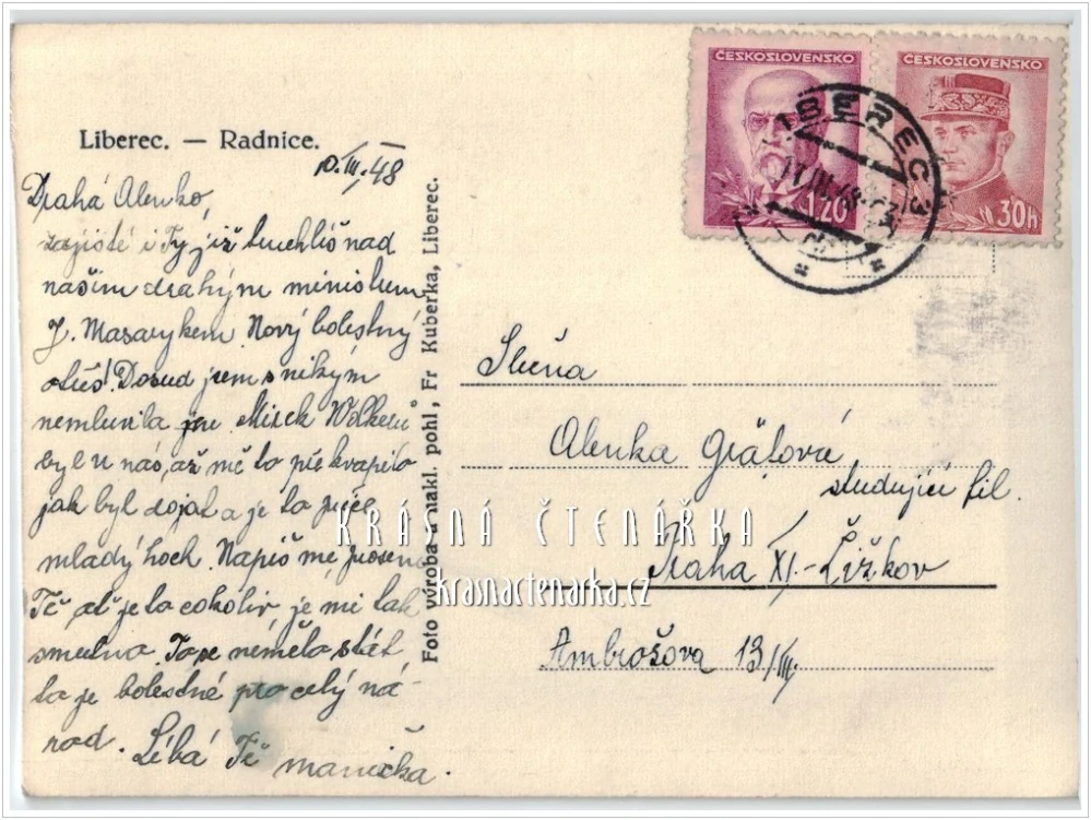 LIBEREC, Radnice, náměstí a Metznerova kašna