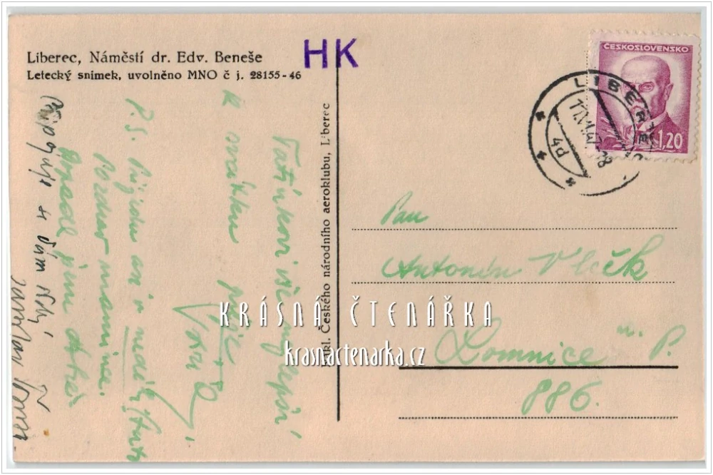 LIBEREC, Radnice a náměstí, Letecký snímek